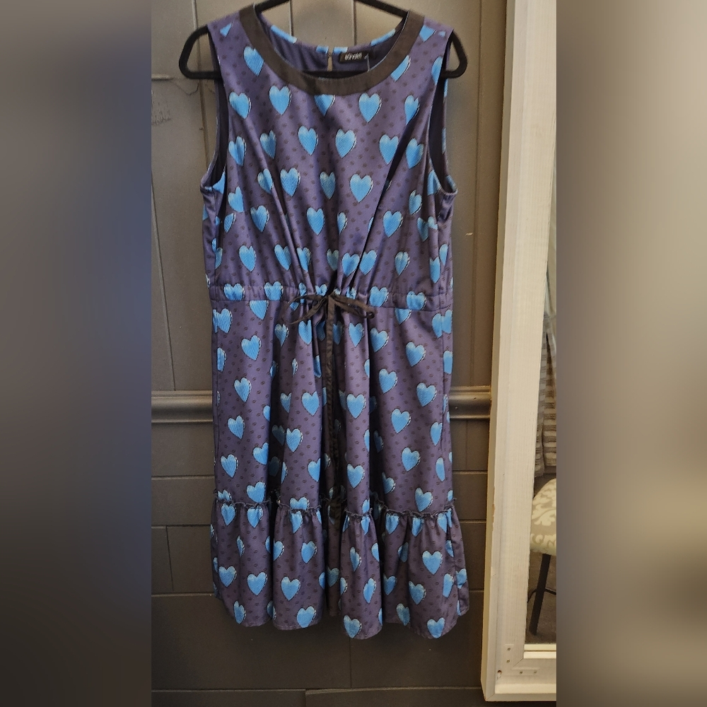 eShakti Sleeveless Blue Heart Dress